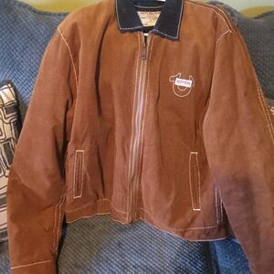 True Religion Suede Brown Jacket with Dark Collar